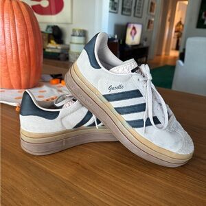 Adidas Platform Gazelle Shoes - Light Pink & Navy